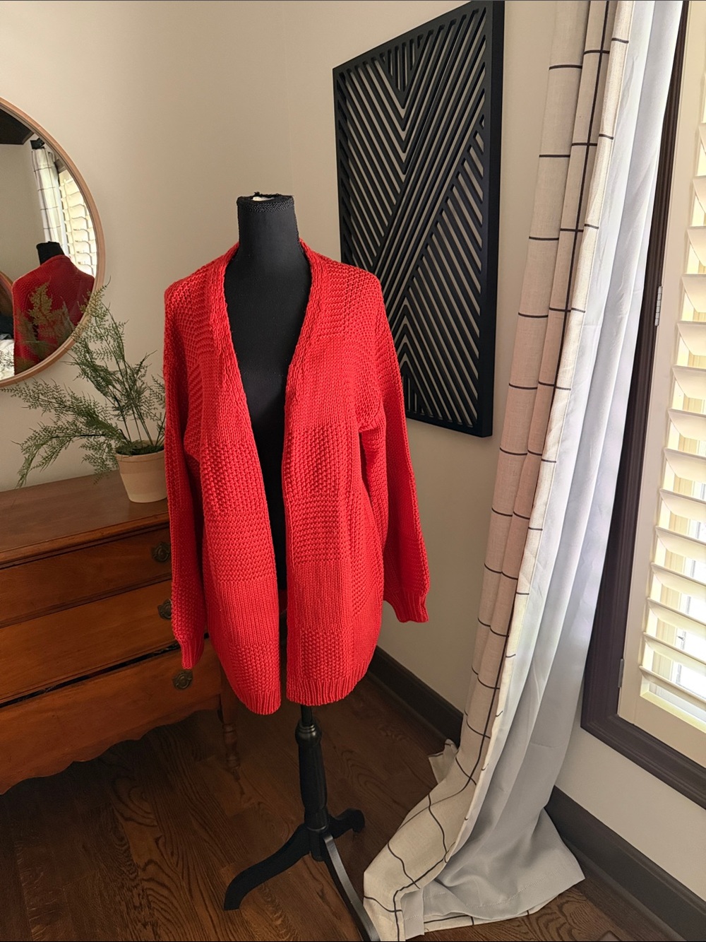 JODIFL Burnt orange Open-Front Knit Cardigan medium